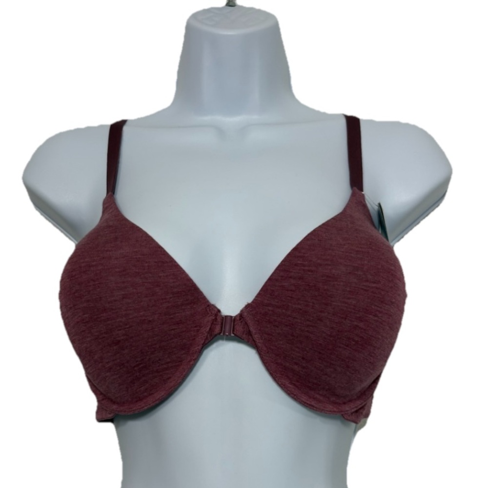Le Mystere NWT Heather Racer Back Bra In Berry Color Comfortable Size 36D